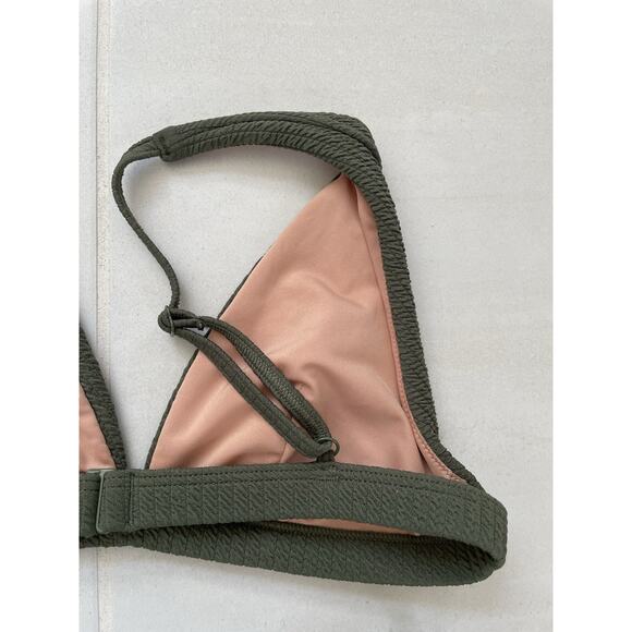 J. Crew Swim Bikini Swimsuit Textured Plunge Triangle Swimwear - Picture 7 of 12